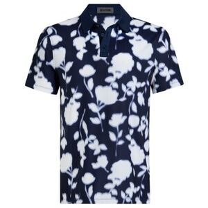 G/Fore Men's Large Twilight Blur Floral Tech Jersey Polo MSRP $110